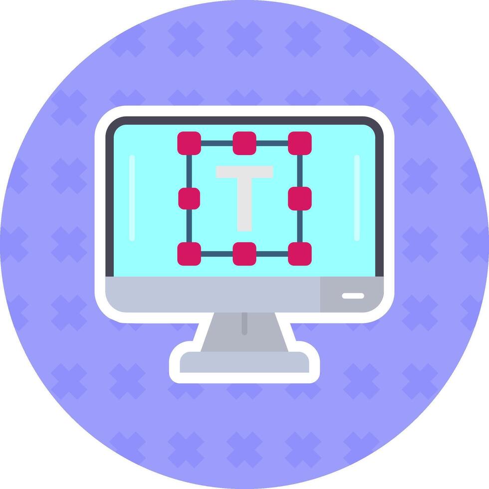 Text editor Flat Sticker Icon vector