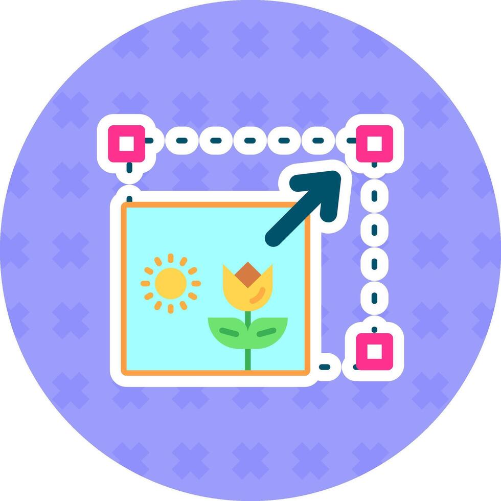 Resizing Flat Sticker Icon vector