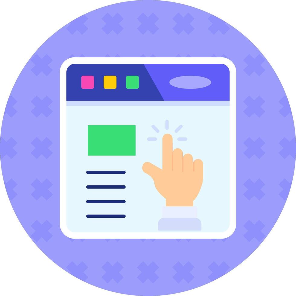 Click Flat Sticker Icon vector