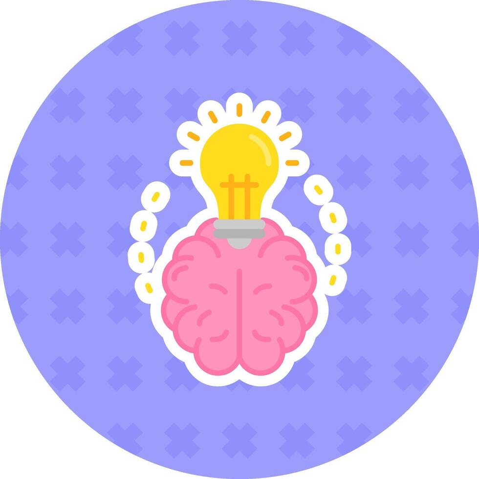 Brainstroming Flat Sticker Icon vector