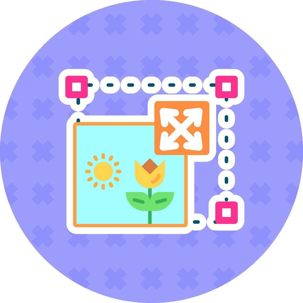 Move Flat Sticker Icon vector