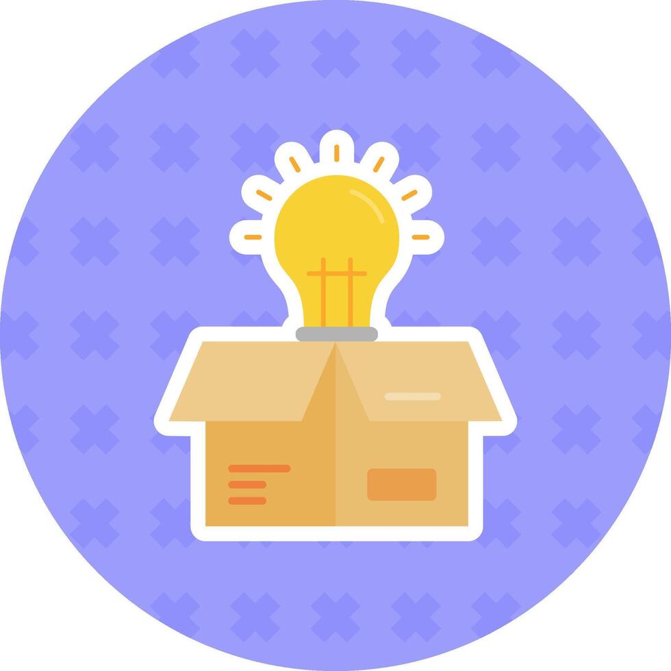 Think outside the box Flat Sticker Icon vector