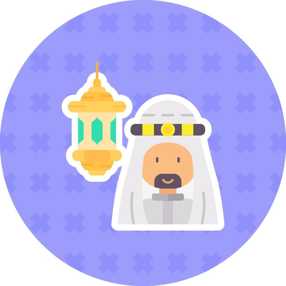 Arabic Flat Sticker Icon vector