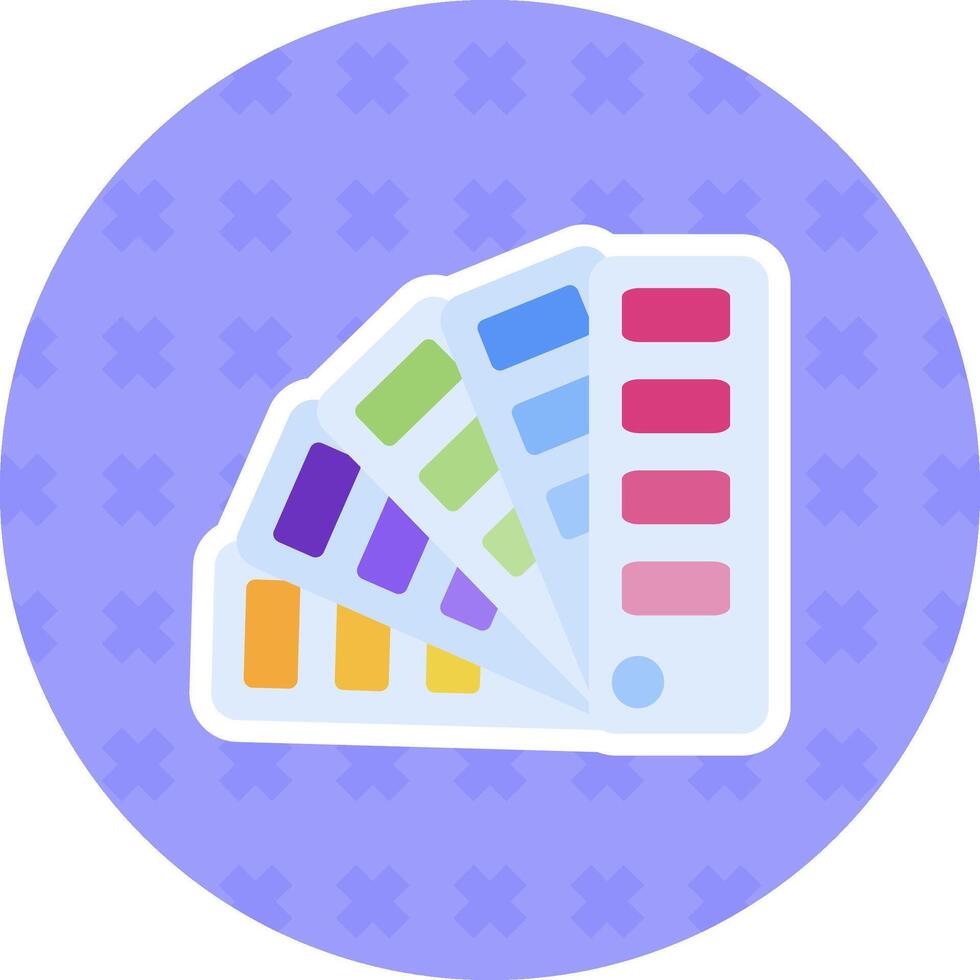 color muestra plano pegatina icono vector