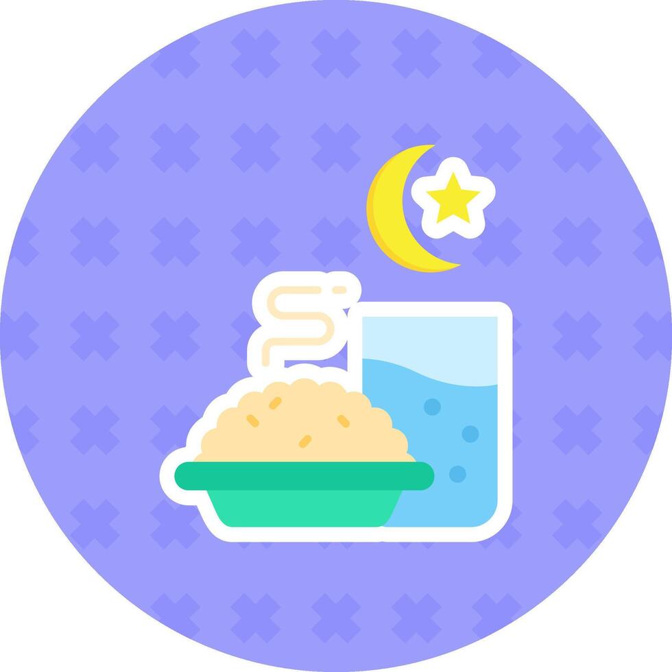Iftar Flat Sticker Icon vector
