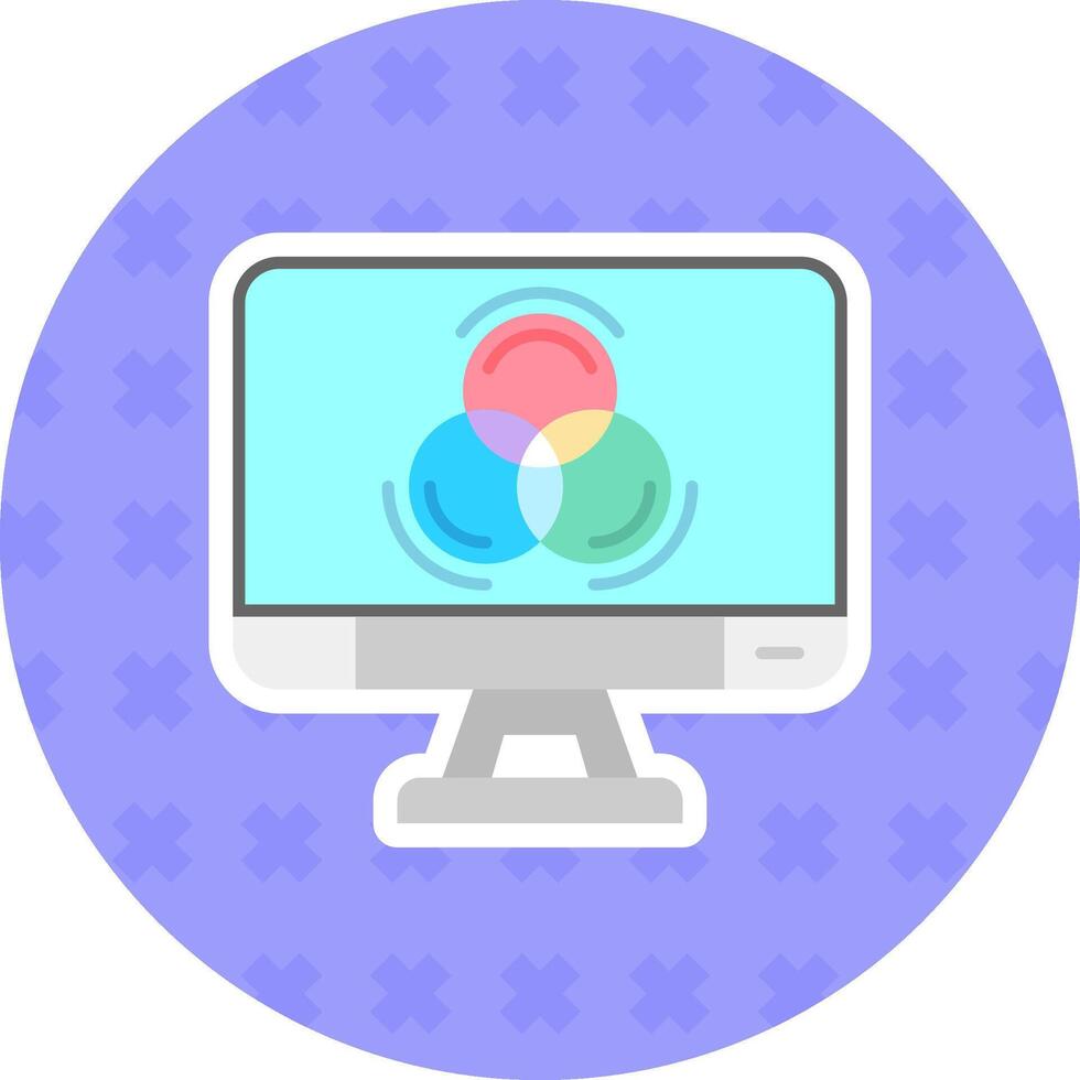 Rgb Flat Sticker Icon vector