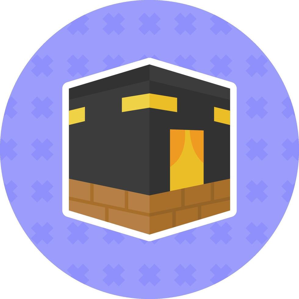 Qibla Flat Sticker Icon vector