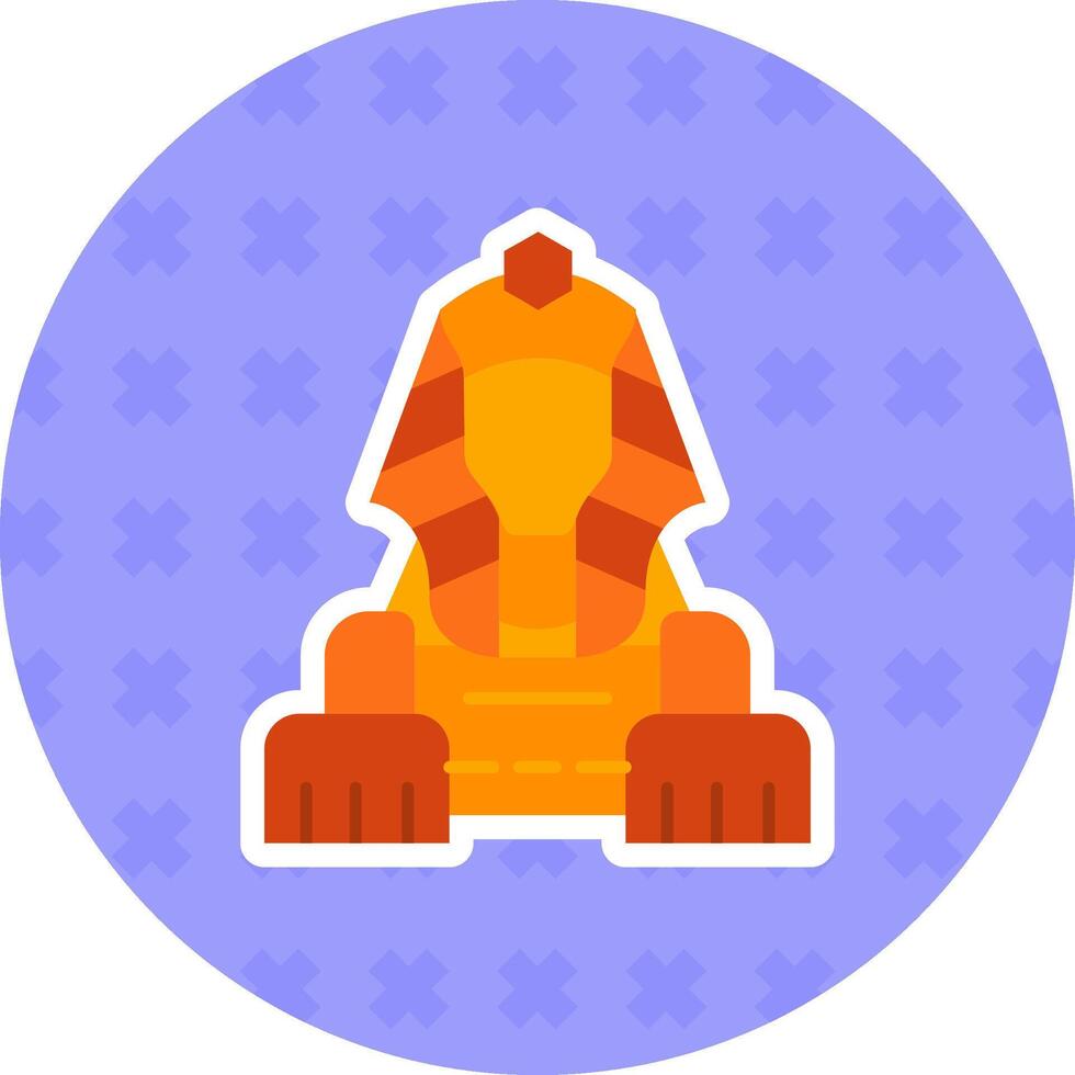 Sphinx Flat Sticker Icon vector