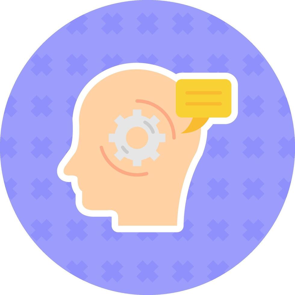 Thinking Flat Sticker Icon vector