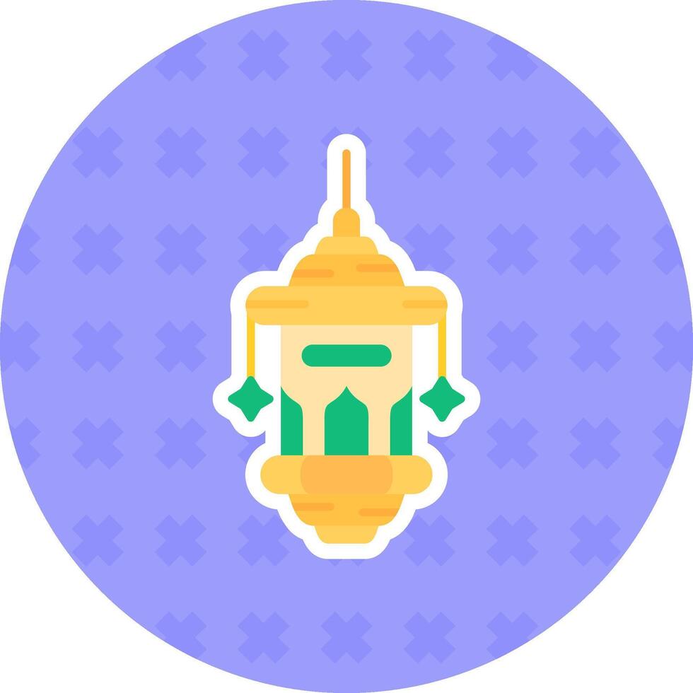 Oil lamp Flat Sticker Icon vector