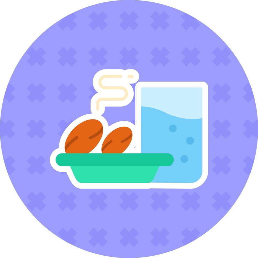 Iftar Flat Sticker Icon vector