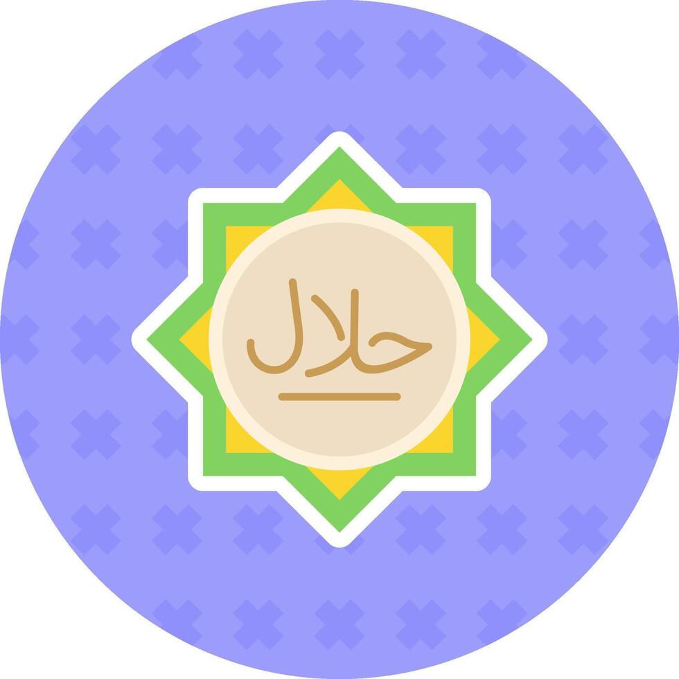 Halal Flat Sticker Icon vector