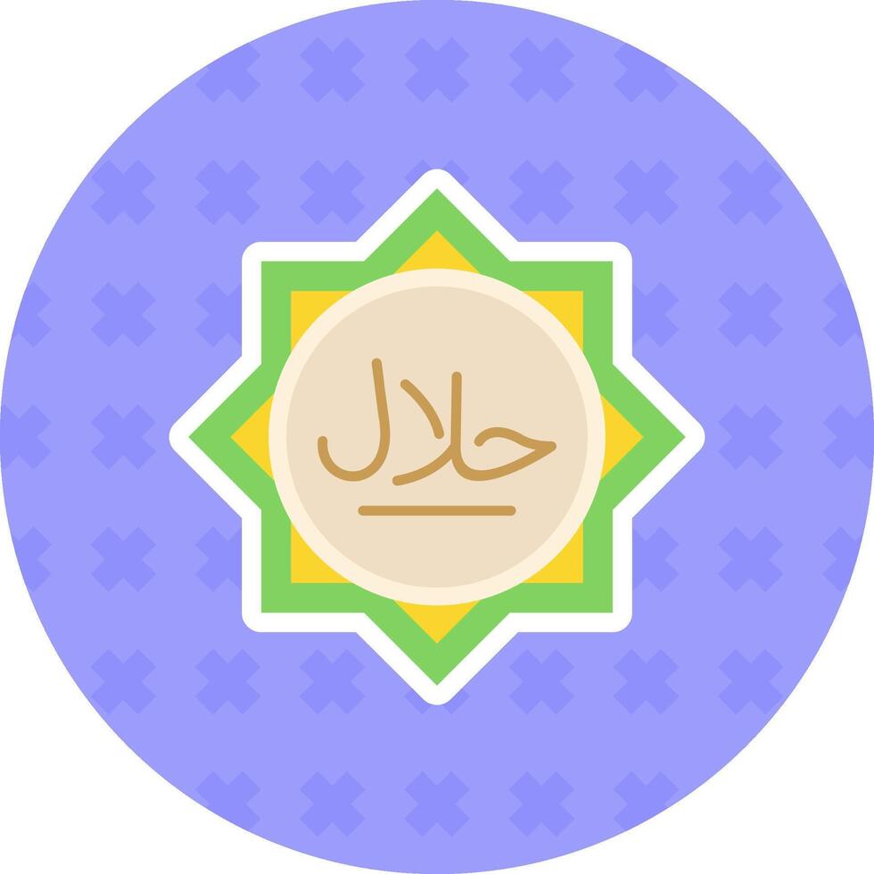 halal plano pegatina icono vector