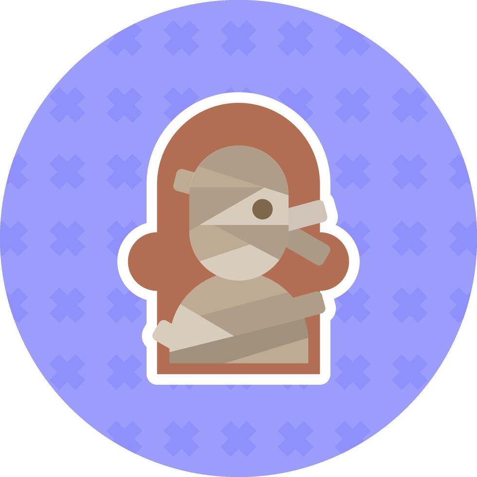 Mummy Flat Sticker Icon vector