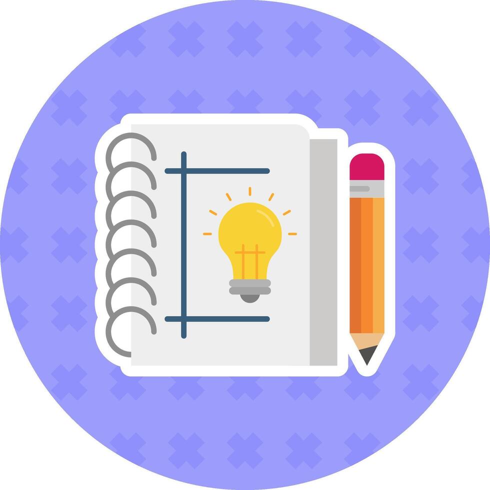 Sketchbook Flat Sticker Icon vector