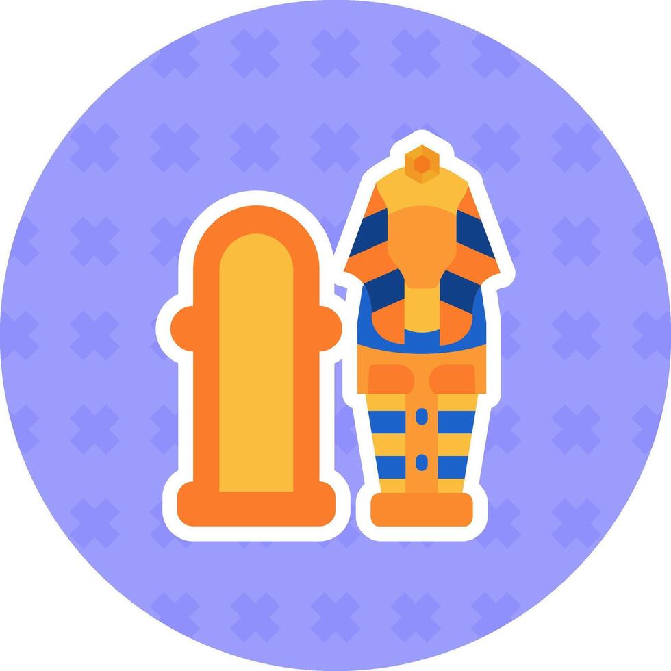 Sarcophagus Flat Sticker Icon vector