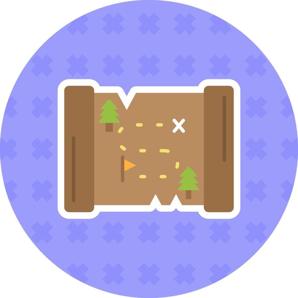 Map Flat Sticker Icon vector