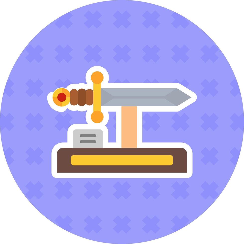 Sword Flat Sticker Icon vector