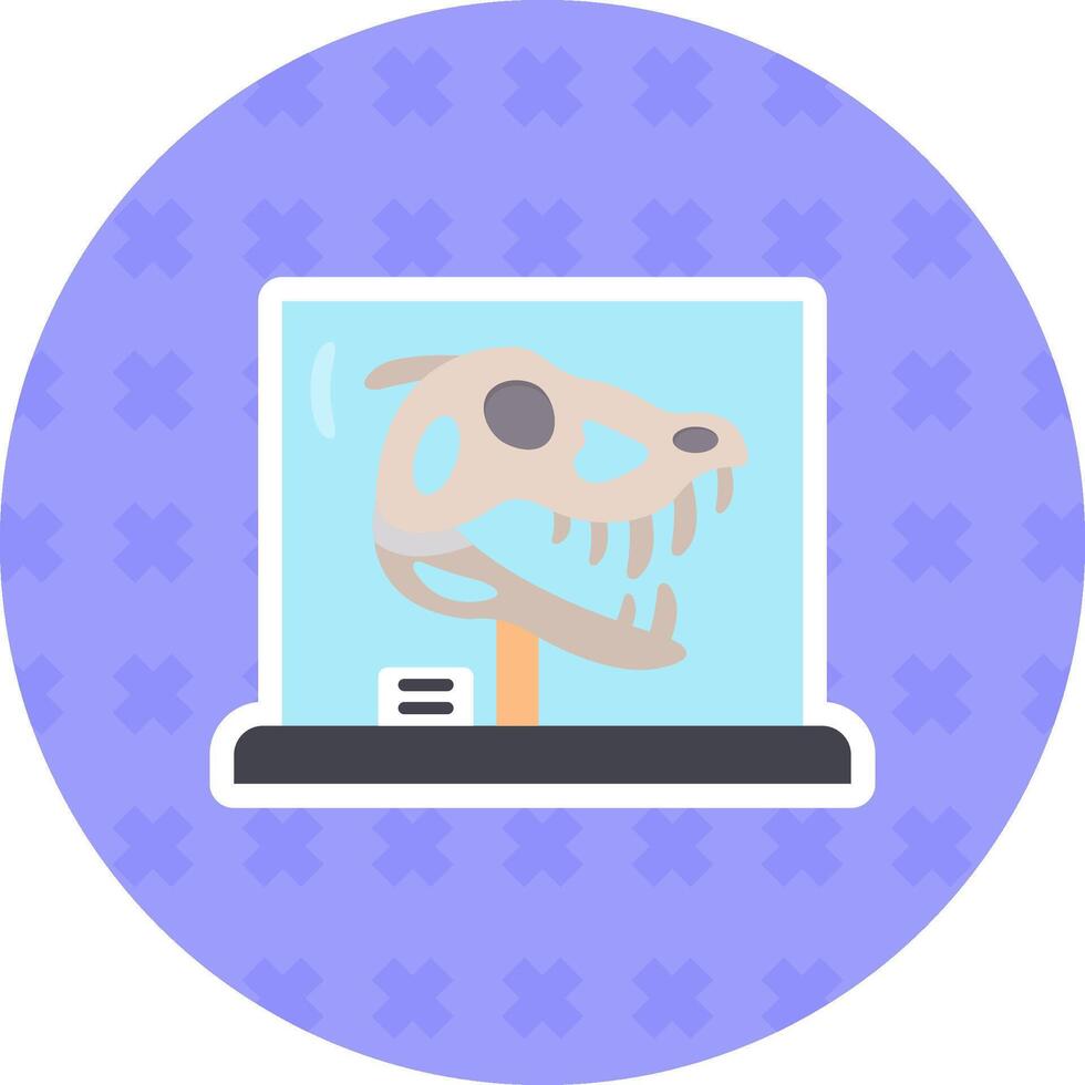 Dinosaur Flat Sticker Icon vector