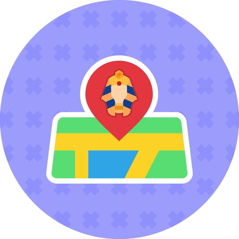 Location Flat Sticker Icon vector