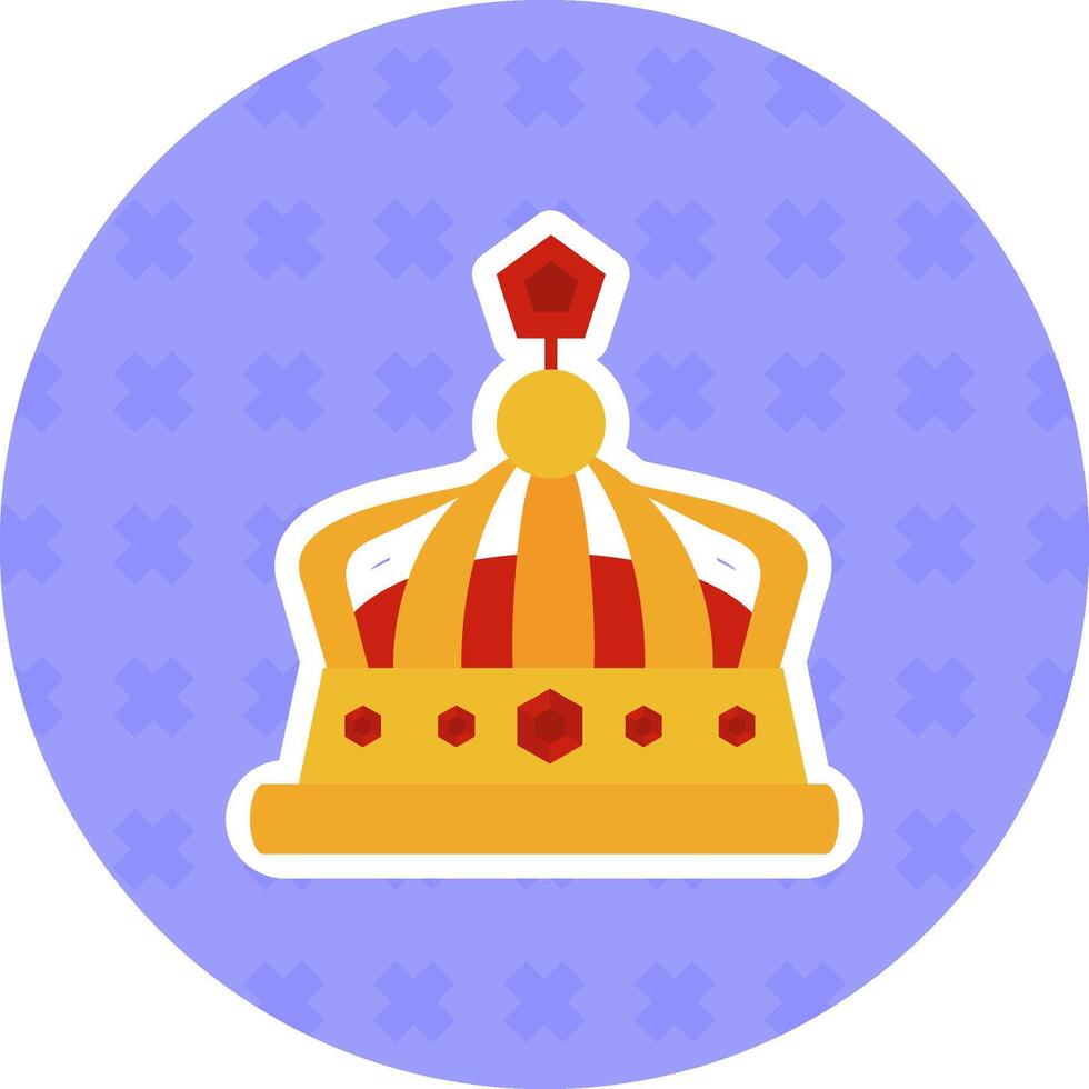 Crown Flat Sticker Icon vector
