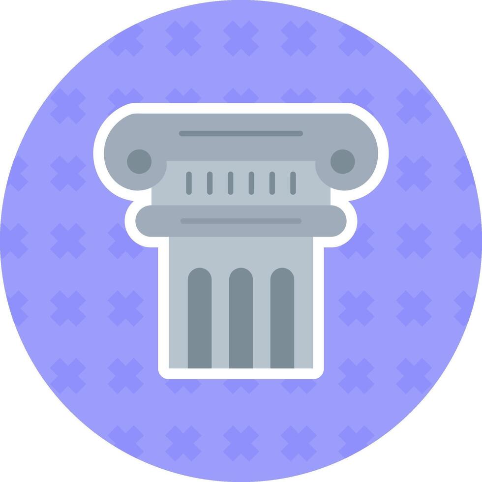 Column Flat Sticker Icon vector