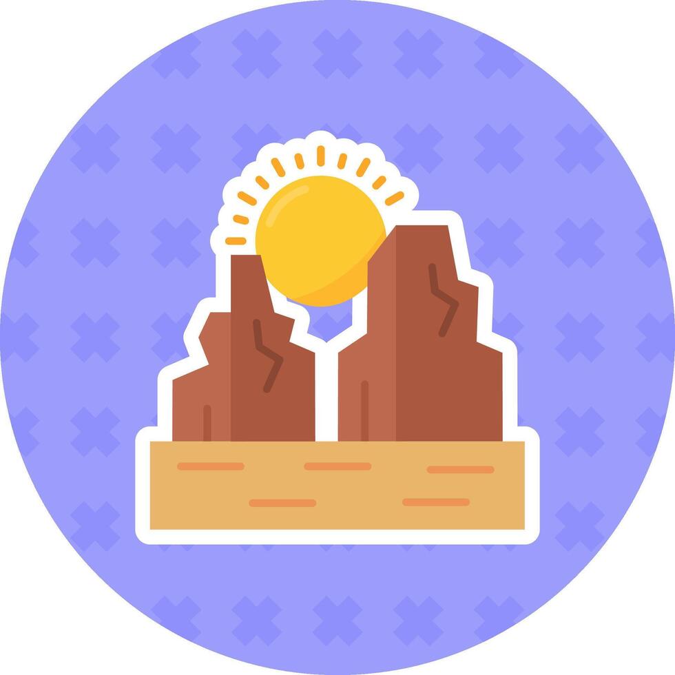 Canyon Flat Sticker Icon vector