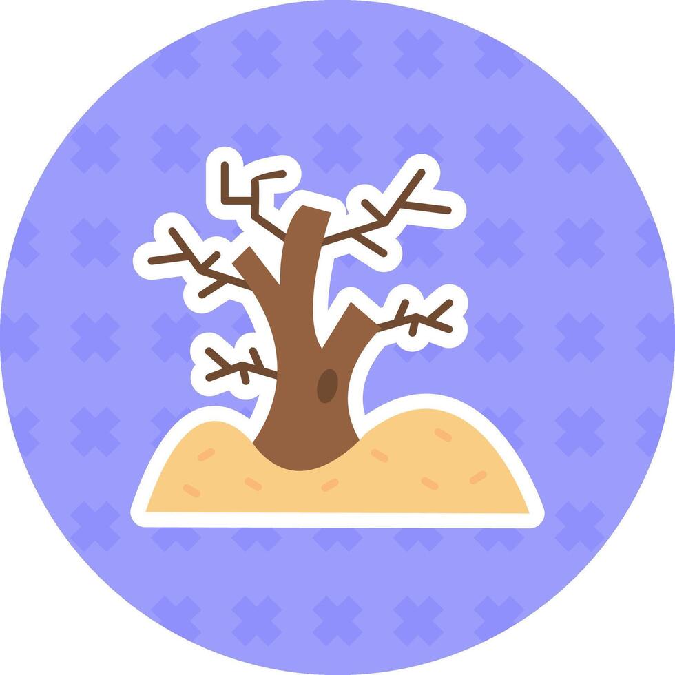 Tree Flat Sticker Icon vector