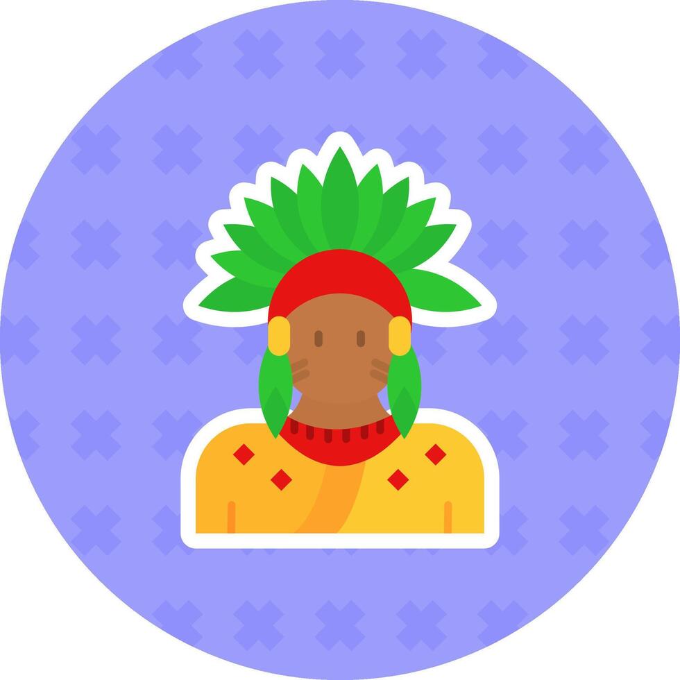 indio plano pegatina icono vector