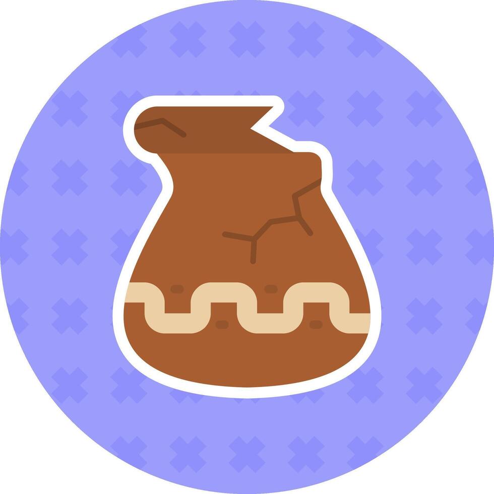 Jar Flat Sticker Icon vector