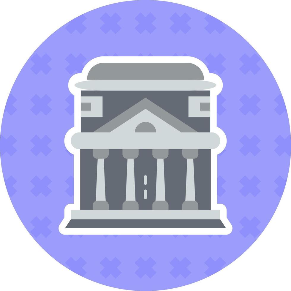 Pantheon Flat Sticker Icon vector