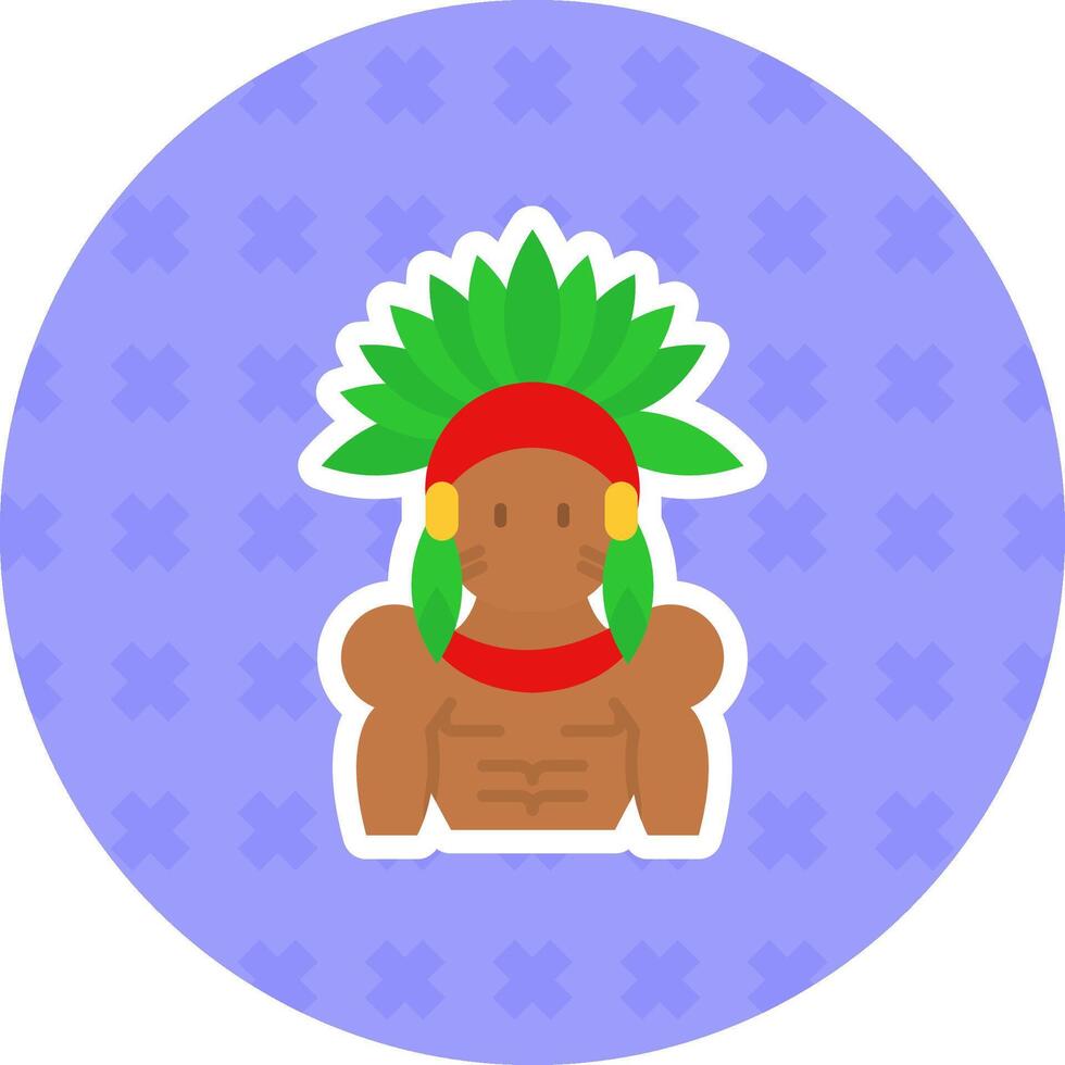 Indian Flat Sticker Icon vector