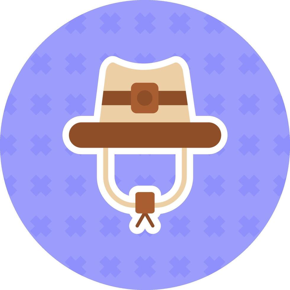 sombrero plano pegatina icono vector