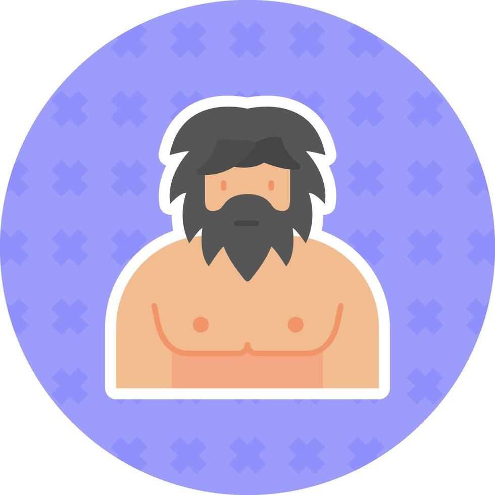Men Flat Sticker Icon vector