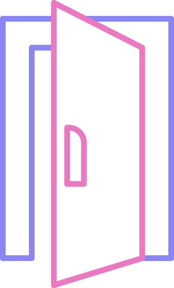 puerta lineal dos color icono vector
