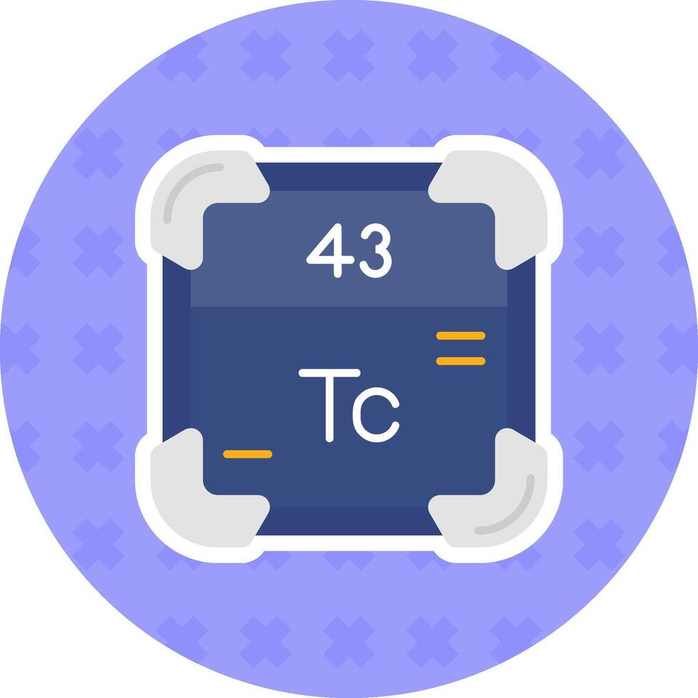 Technetium Flat Sticker Icon vector