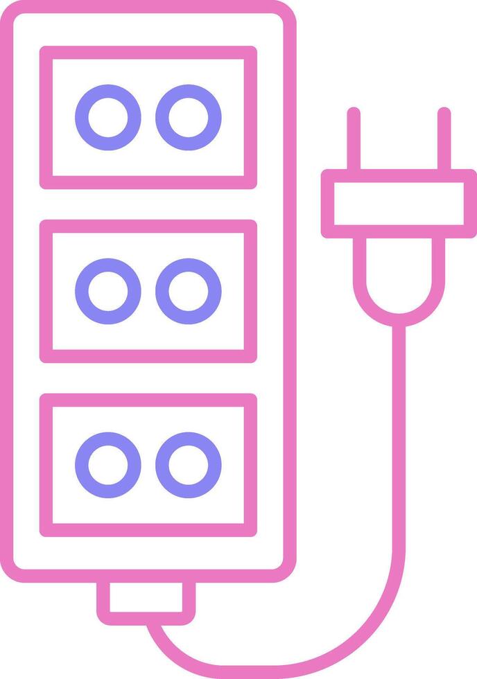 Extension Cord Linear Two Colour Icon vector