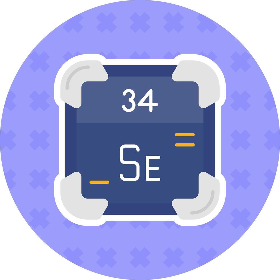 Selenium Flat Sticker Icon vector