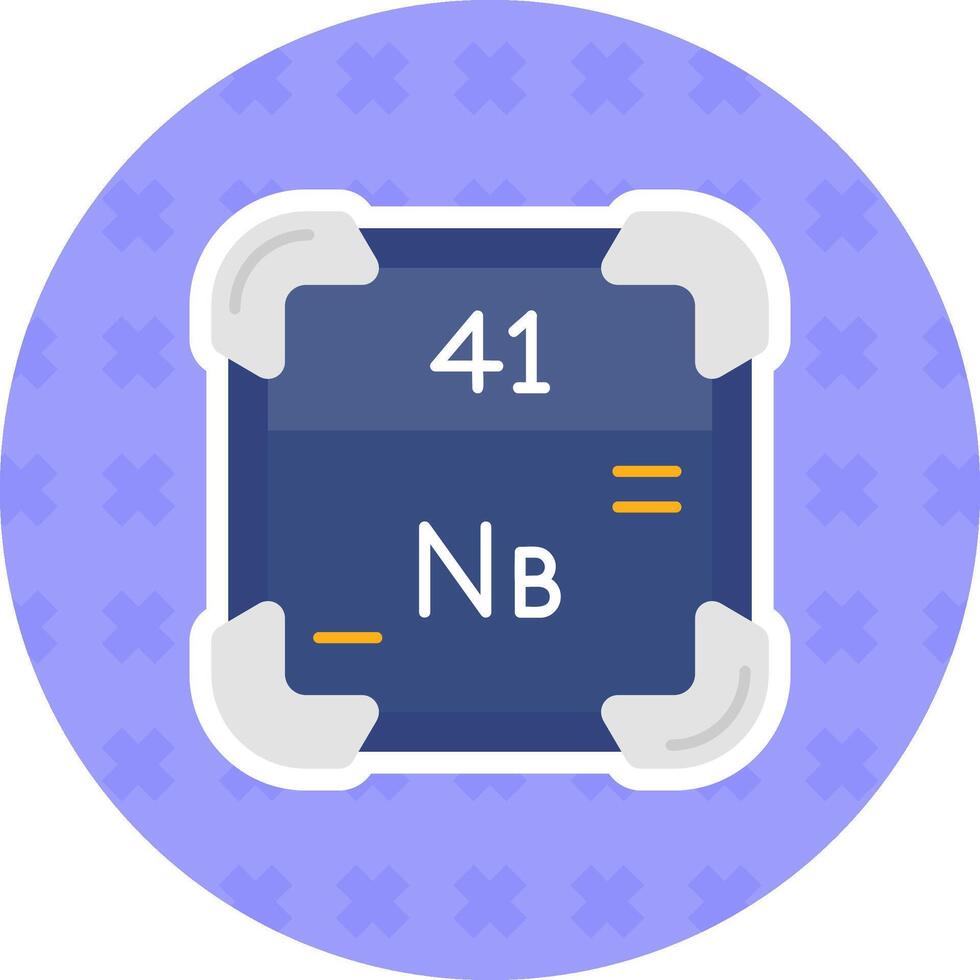 Niobium Flat Sticker Icon vector