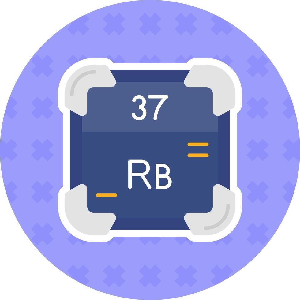 Rubidium Flat Sticker Icon vector