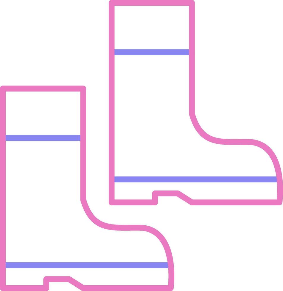 Farmer Shoes Linear Two Colour Icon vector