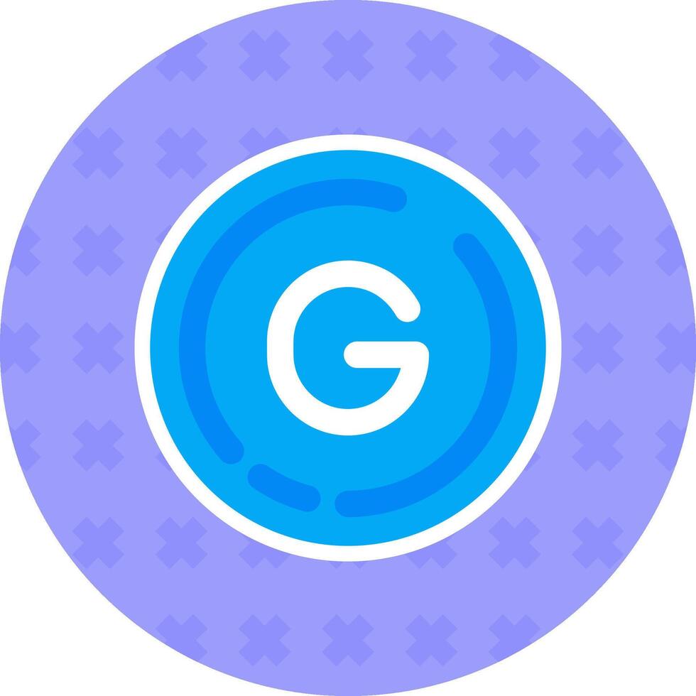 Letter g Flat Sticker Icon vector
