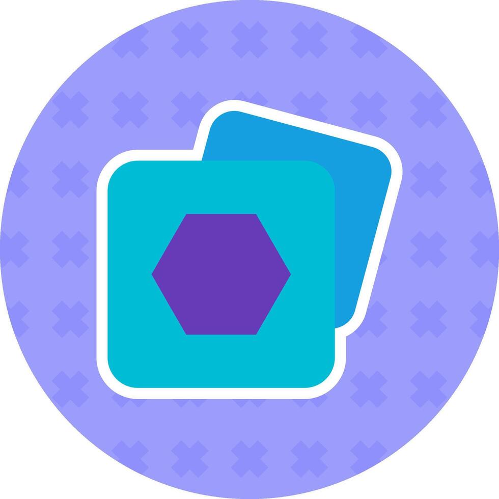 Polygon frame Flat Sticker Icon vector