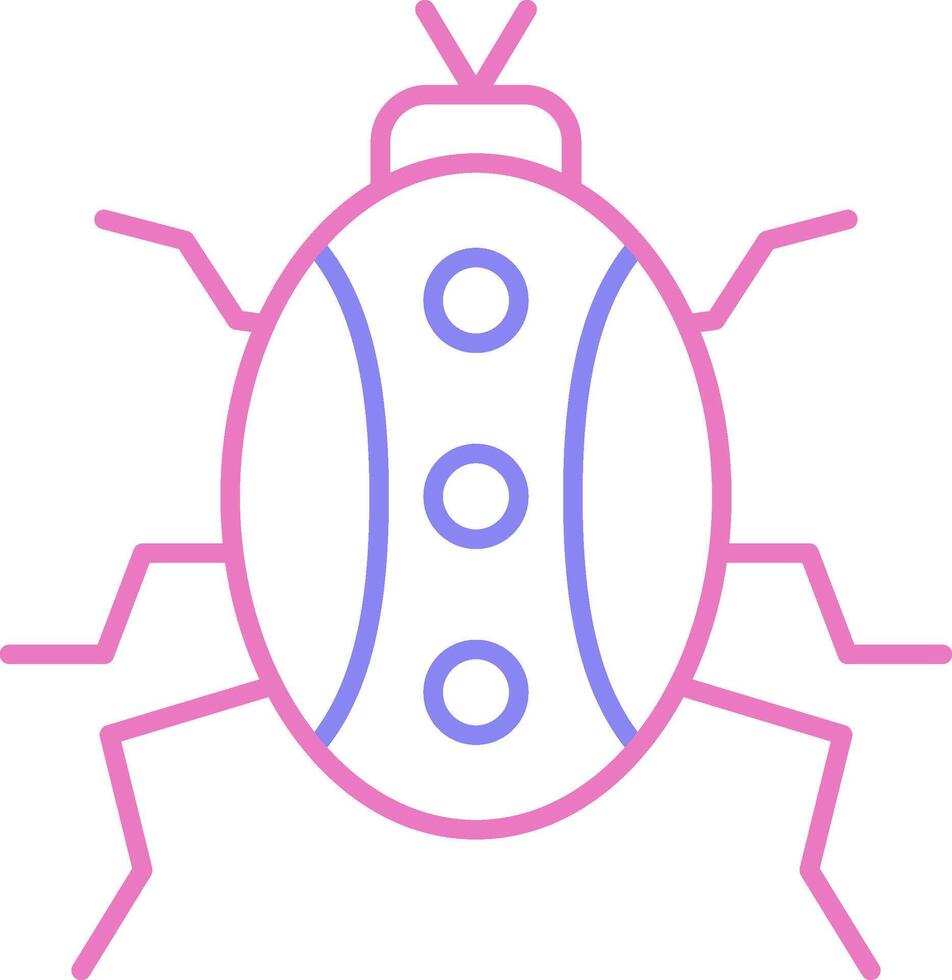 Bug Linear Two Colour Icon vector