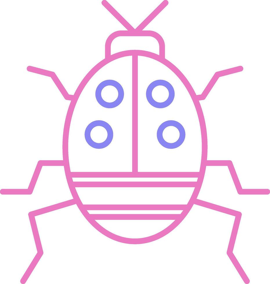 Bug Linear Two Colour Icon vector