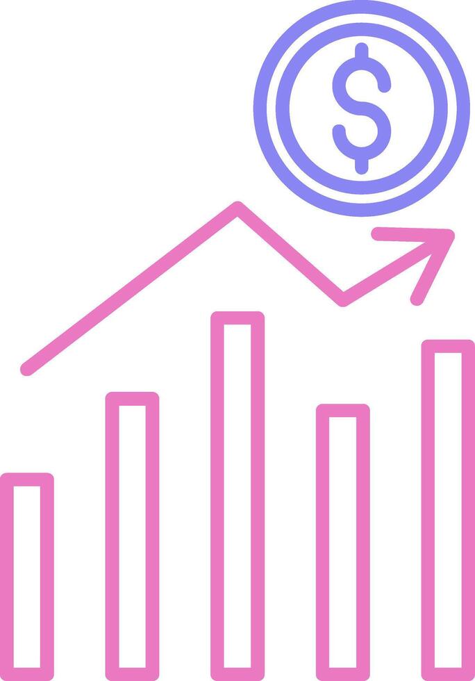 Stock Market Linear Two Colour Icon vector