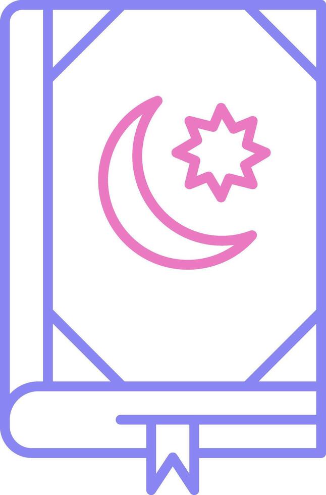 Quran Linear Two Colour Icon vector