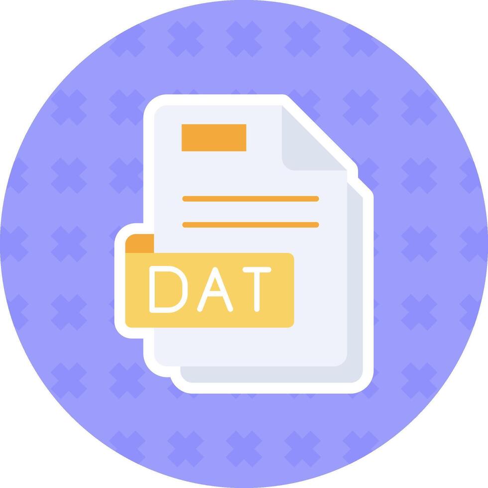 Dat Flat Sticker Icon vector