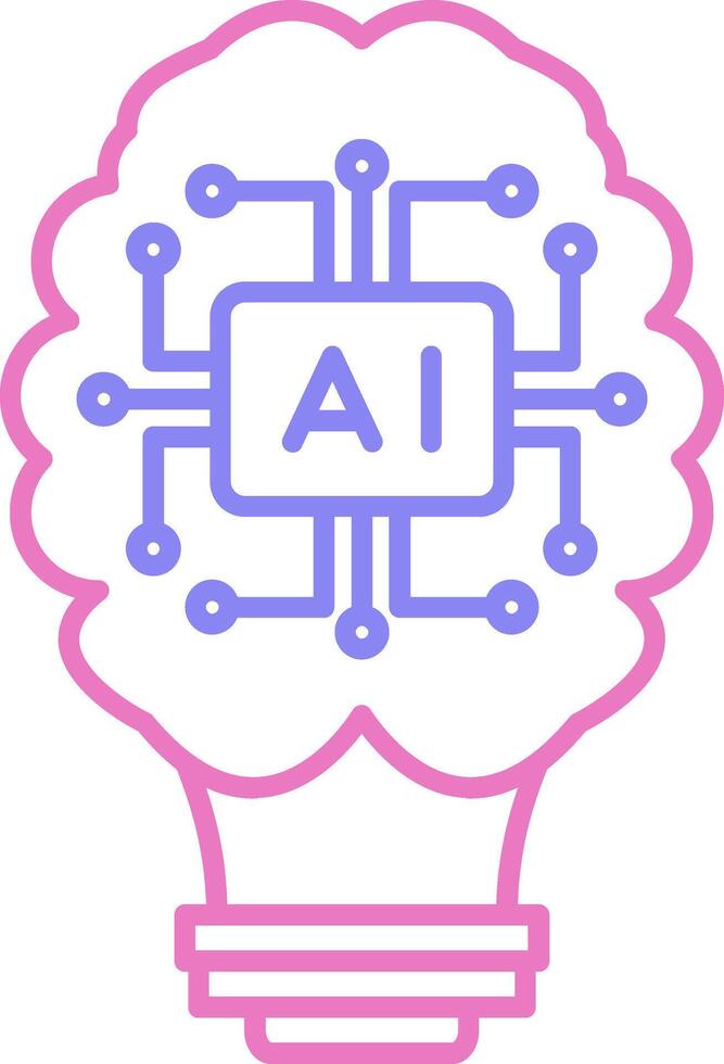 Artificial Intelligence Linear Two Colour Icon vector