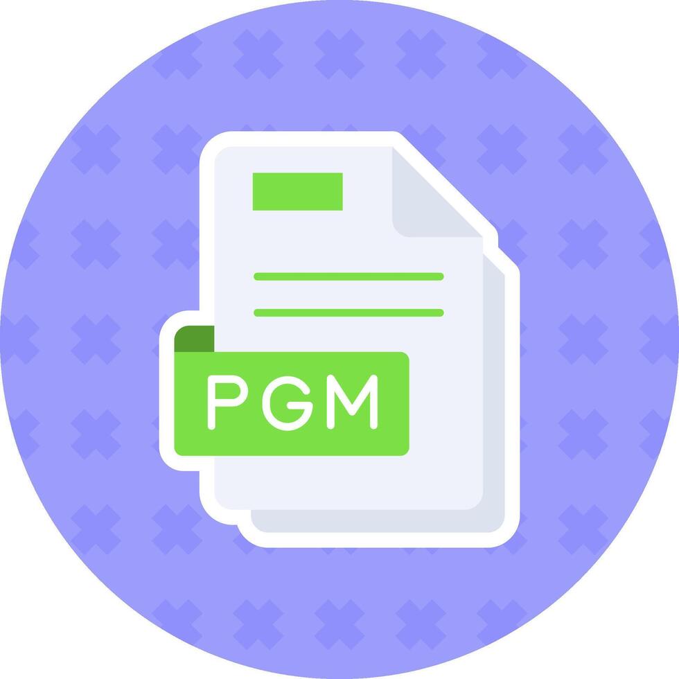 Pgm Flat Sticker Icon vector